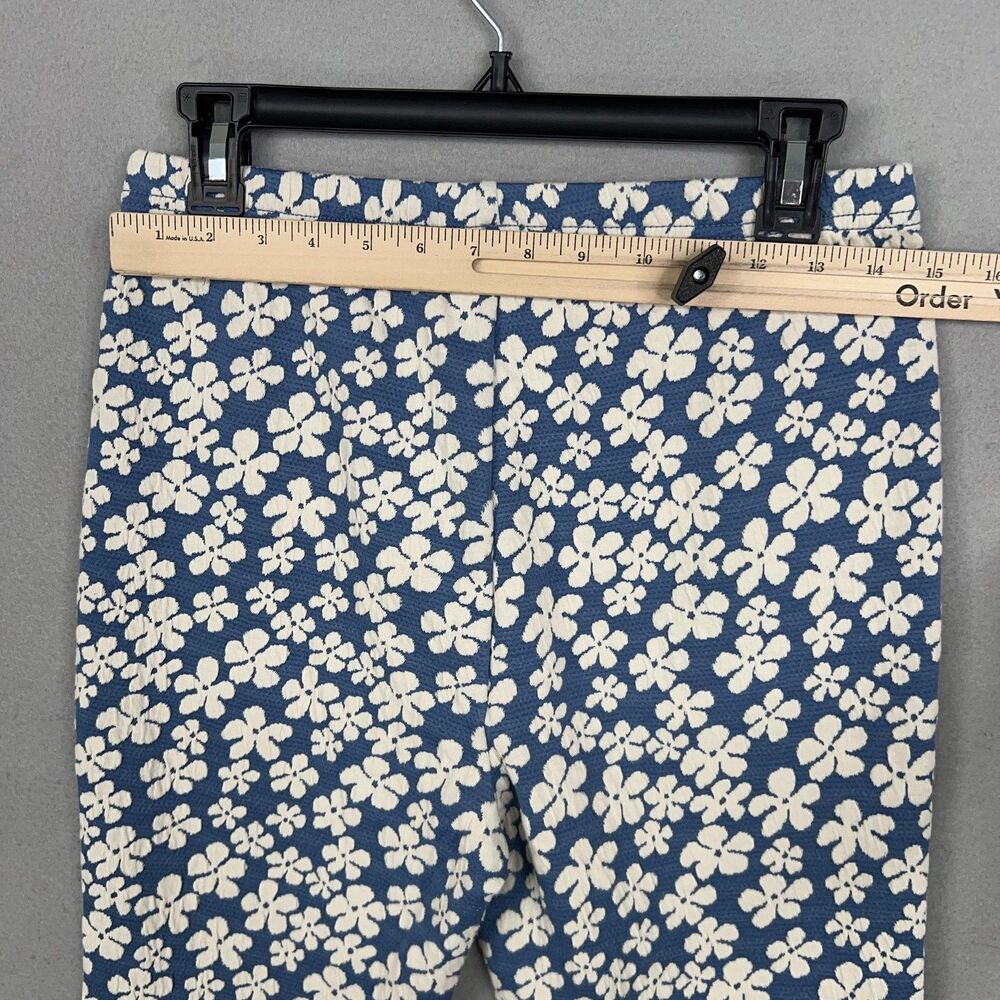 American Eagle Pants Womens Medium Blue White Floral Flare Retro Boho 90s Y2K - Picture 8 of 15
